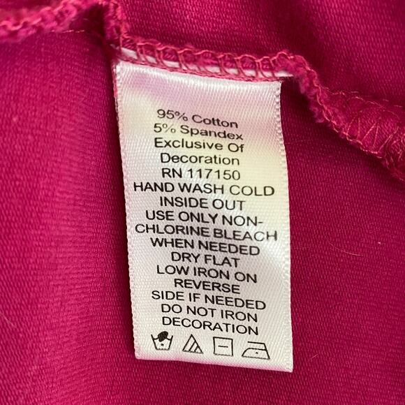 Quacker Factory Top 2X Pink Palm Tree Sparkle Rhinestones Tropical Beachy Fun - Picture 9 of 13